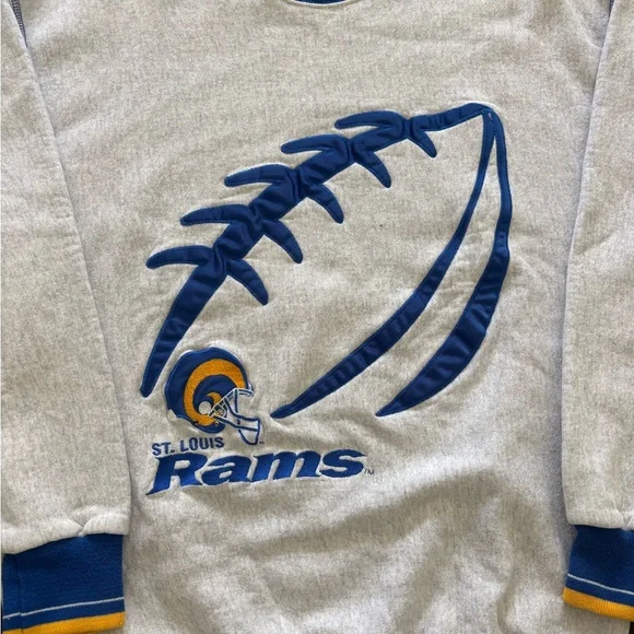 RARE Vintage St. Louis Rams NFL Football Legends Athletic Grey Gold Sweatshirt - Picture 2 of 4